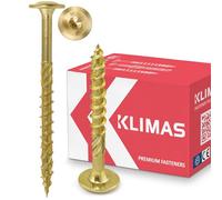 Klimas Tornillos para madera - tornillos de cabeza -Tornillos multiusos - cabeza de plato torx- para construcción de tejado - Pornillos autorroscantes - Screw - 8x260 mm 50 uds. WKCP