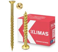 Klimas Tornillos para madera - Tornillos torx - Avellanada - Tornillos multiusos - Para construcción de tejado - Pornillos autorroscantes - Screw - Parafusos madeira - 4x60 mm 50 uds. KMWHT, WKCS