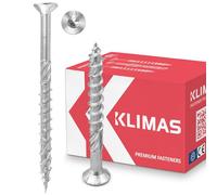 Klimas Tornillos para madera - Tornillos torx - Avellanada - Tornillos multiusos - Para construcción de tejado - Pornillos autorroscantes - Screw - Parafusos madeira - 6x120 mm 100 uds. KMWHT, WKCS
