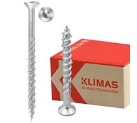 Klimas Tornillos para madera - Tornillos torx - Avellanada - Tornillos multiusos - Para construcción de tejado - Pornillos autorroscantes - Screw - Parafusos madeira - 6x120 mm 100 uds. KMWHT, WKCS