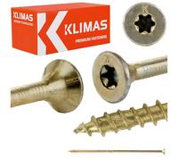 Klimas Tornillos para madera - Tornillos torx - Avellanada - Tornillos multiusos - Para construcción de tejado - Pornillos autorroscantes - Screw - Parafusos madeira - 6x180 mm 100 uds. KMWHT, WKCS