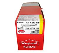 Klimas Tornillos para Madera - Tornillos torx - Avellanada - Tornillos Multiusos - para construcción de tejado - Pornillos autorroscantes - Screw - Parafusos Madeira - 6x240 mm 100 uds. KMWHT, WKCS