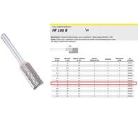 Klingspor 295532 Fresas de Metal Duro, HF 100 B, Dentado 6, 6 mm Diámetro del Vástago, 6 x 18 x 50 mm