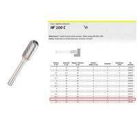 Klingspor 295753 Fresas de Metal Duro, HF 100 C, 6 Dentado, 6 mm Diámetro del Vástago, 12.7 mm x 25 mm x 70 mm