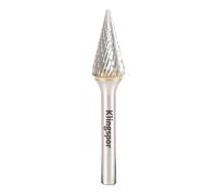 Klingspor 296144 Fresas de Metal Duro, HF 100 M, 6 Dentado, 6 mm Diámetro del Vástago, 9.6 mm x 16 mm x 64 mm