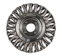 Klingspor 358313 - Cepillo redondo trenzado (1 fila, 178 x 14 x 22,23 mm, acero, 1 unidad)