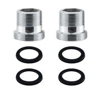 KLINNA 2 adaptadores de grifo M18 a M22, rosca exterior, conector de agua, adaptador de rosca de latón con junta de goma para filtro de agua, aireador, manguera de jardín, metal