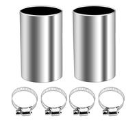 KLINNA 2 conectores de tubo de escape para calefacción de estacionamiento, diámetro de 24 mm, acero inoxidable, conector de tubo con 4 pinzas, tubo de extensión de escape de 50 mm para sistemas de