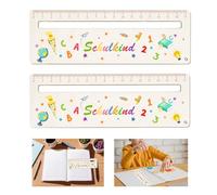 KLINNA 2 unidades de ayuda de lectura para niños de 1 clase, marcapáginas de madera para escolar, regla de lectura de 17 cm con ventana de lectura como idea de regalo y bolsas escolares