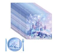KLINNA 20 servilletas de papel de nieve de 33 x 33 cm con estampado de copos de nieve, absorbentes para fiestas de cumpleaños, decoración de mesa, cuentos de hadas de invierno, cumpleaños, fiestas
