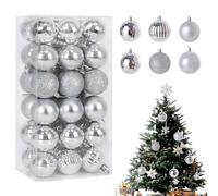 KLINNA 36 piezas de bolas de Navidad de plástico a prueba de roturas en set de 4 cm, decoración para árbol de Navidad para una decoración completa del árbol, elegante decoración navideña en mate