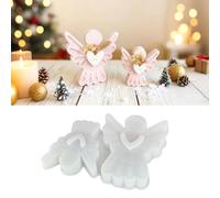 KLINNA 3PCS moldes de silicona con forma de ángel, set de moldes de fundición de silicona para Navidad, moldes de silicona para fundir, moldes de silicona de Navidad ángel con corazón para kits de