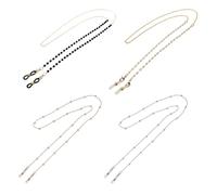 KLINNA 4 Piezas Cadena de Perlas para Gafas Mujer, Plata para Gafas de Sol, Cadena Antideslizante Antipérdida, para Mascarilla