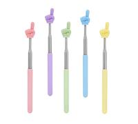 KLINNA 5 unidades de puntero extensible, color macaron, puntero telescópico para profesores con punta de dedo divertida, punta retráctil de acero inoxidable para aulas y conferencias, barra de dedo