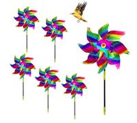 KLINNA 6 molinillos de viento contra palomas, juego de molinos de viento como ahuyentador de pájaros, antipalomas, balcón, más cuervos, molinos de viento para patio y campo (degradado)