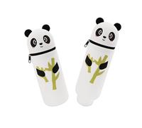 KLINNA Estuche 2 en 1 Stand Up, soporte de silicona para bolígrafos y estuche para niñas, bonito diseño de animales como estuche para lápices, práctico estuche de Panda para niños y muchos lápices
