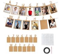 KLINNA Guirnalda juvenil | Decoración de pared colgante con 13 tarjetas de papel kraft para Fotosim Edad de 1 a 13 años, regalos originales para niños y niñas, incluye pegatinas