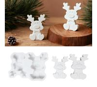 KLINNA Moldes de silicona para fundición de alces, molde de fundición DIY para Navidad, molde de silicona alce yeso para fundición para manualidades, manualidades y decoración navideña, moldes de