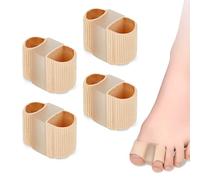 KLINNA Pack de 4 Correctores de Hallux Valgus Separadores de Dedos, Espaciadores de Silicona con 2 Bucles para el Dedo Gordo, Separador Suave para Corrección de Hallux Valgus