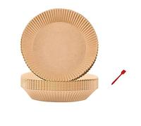 Kliplinc 25 unidades de freidora de aire desechable, papel pergamino antiadherente, antiadherente, freidora de aire, para freidora de aire caliente, accesorios para hornear, asar