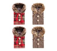 Kliplinc Bolsa para de vino de Navidad, 4 unidades, diseño a rayas, diseño de Papá , muñeco de nieve, para fiesta de Navidad, decoración, duradera, fácil de usar
