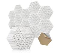 Kliplinc Discos de aislamiento acústico hexagonales autoadhesivos, 12 unidades, placas acústicas para estudio, oficina, hogar 4