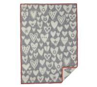 Klippan Yllefabrik Manta de lana Baby Heart gris