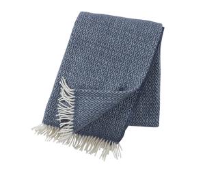 Klippan Yllefabrik Manta de lana Stella azul humo