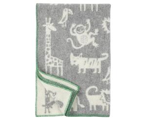 Klippan Yllefabrik Plaid de lana Jungle gris