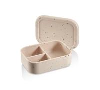 KLIPPSI® Fiambrera de silicona platino, resistente al calor, resistente al frío, a prueba de fugas, apto para lavavajillas (confeti de vainilla, 3 compartimentos)