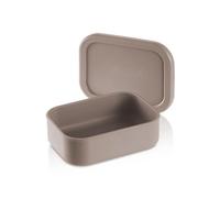KLIPPSI® Fiambrera mediana, fiambrera de silicona platino, resistente al calor, resistente al frío, a prueba de fugas, apta para lavavajillas (beige)