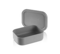 KLIPPSI® Fiambrera mediana, fiambrera de silicona platino, resistente al calor, resistente al frío, a prueba de fugas, apta para lavavajillas (gris)