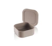 KLIPPSI® Fiambrera pequeña de silicona platino, resistente al calor, resistente al frío, a prueba de fugas, apta para lavavajillas (beige)