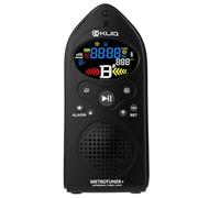 KLIQ MetroTuner - Sintonizador de metrónomos para todos los instrumentos, con modo de sintonización cromática, reloj y alarma, USB recargable, color negro