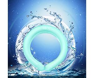 KLJjkHK Tubo de cojín de hielo para prevención de golpes de calor, enfriador de cuello reutilizable de gel frío manos libres, cojín de hielo de anillo, adecuado para collares deportivos en interiores