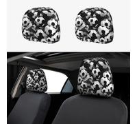 KLJnmbb 2 fundas para reposacabezas de coche con estampado de balón de fútbol en blanco y negro para cojín de asiento suave, cómodo de viaje, almohada interior