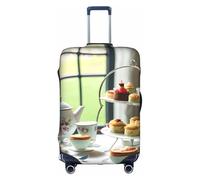 KLJnmbb Afternoon Tea Print - Funda elástica para maleta, lavable, antiarañazos, a prueba de polvo, elegante, White, L