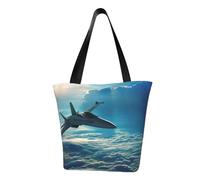 KLJnmbb Aircraft Fighter Jets - Bolso de hombro funcional con estampado de aviones de combate para viajes, playa, bolso de moda diario, vacaciones, trabajo, uso en verano