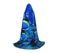 KLJnmbb Blue Fishes - Capa con capucha para carnaval, carnaval, cosplay, festivales, celebraciones, eventos, uso al aire libre
