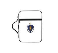 KLJnmbb Bolsa de almacenamiento de Biblia impermeable con estampado de bandera del estado de Massachusetts, organizador religioso, soporte de las Escrituras para viajes a la iglesia