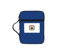 KLJnmbb Bolsa de almacenamiento de Biblia impermeable con estampado de bandera del estado de Virginia Occidental, organizador religioso, soporte de las Escrituras para viajes a la iglesia