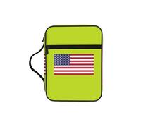 KLJnmbb Bolsa de almacenamiento de la Biblia impermeable con estampado de bandera estadounidense, organizador religioso, soporte de las Escrituras para viajes a la iglesia
