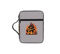 KLJnmbb Bolsa de almacenamiento de la Biblia impermeable con estampado de bombero, organizador religioso, soporte para las Escrituras para viajes a la iglesia