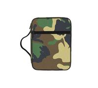 KLJnmbb Bolsa de almacenamiento de la Biblia impermeable con estampado de camuflaje militar verde, organizador religioso, soporte para las Escrituras para viajes a la iglesia