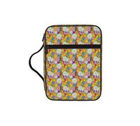 KLJnmbb Bolsa de almacenamiento de la Biblia impermeable con estampado de flores de dibujos animados, organizador religioso, soporte para las Escrituras para viajes a la iglesia