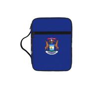 KLJnmbb Bolsa de almacenamiento de la Biblia impermeable con estampado de la bandera del estado de Michigan, organizador religioso, soporte de las Escrituras para viajes a la iglesia