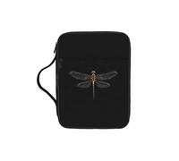 KLJnmbb Bolsa de almacenamiento de la Biblia impermeable con estampado de libélula negra, organizador religioso, soporte para las Escrituras para viajes a la iglesia