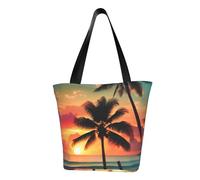 KLJnmbb Bolsa de hombro funcional con estampado de palmeras tropicales, para viajes, playa, a la moda, para uso diario, vacaciones, trabajo, verano