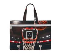 KLJnmbb Bolsa de lona con estampado de baloncesto para documentos, suministros de oficina, viajes, bolsas de hombro