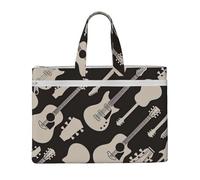 KLJnmbb Bolsa de lona con estampado de guitarra para documentos, suministros de oficina, viajes, viajes, bolsas de hombro
